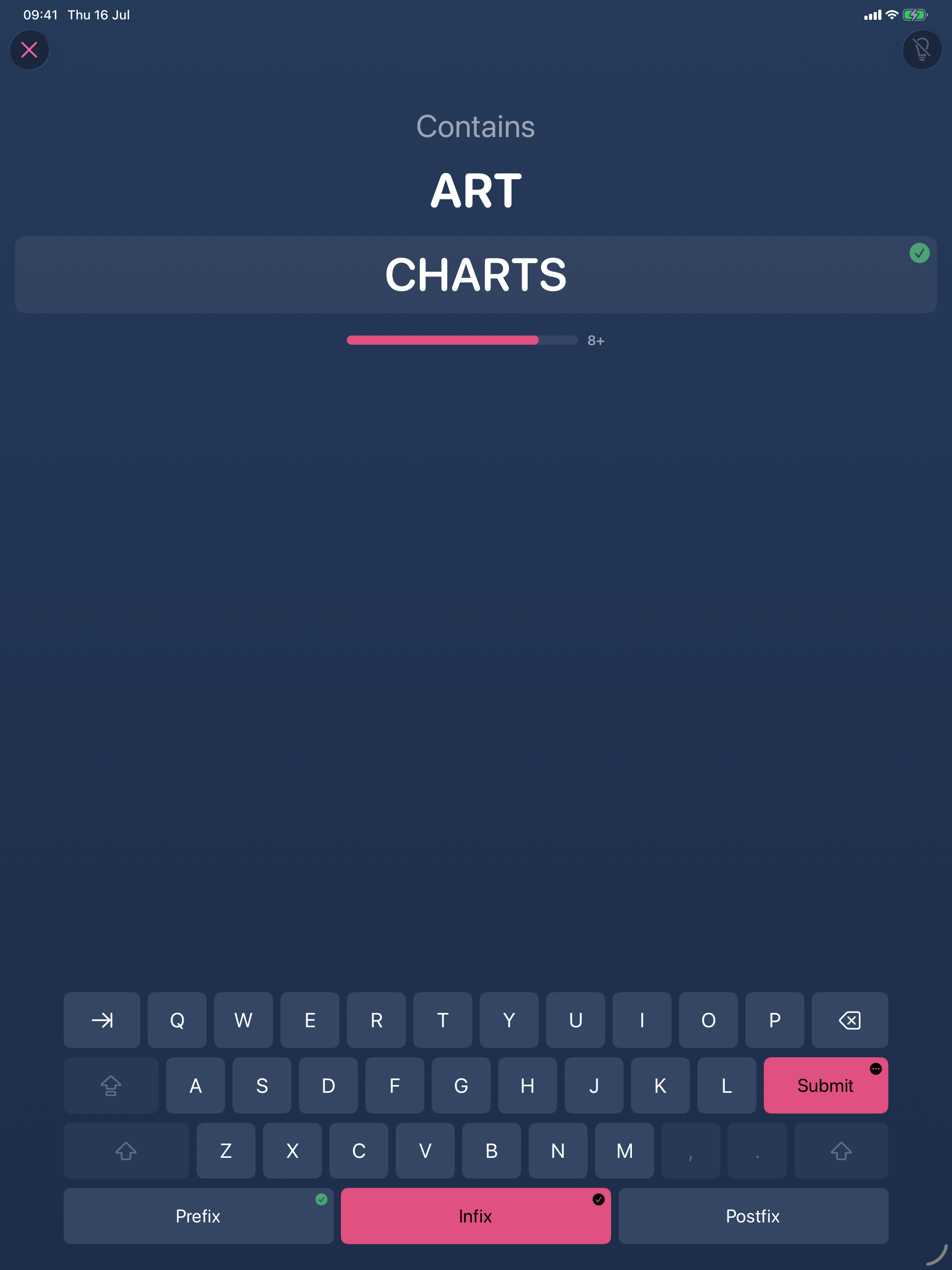 Word entry - iPad